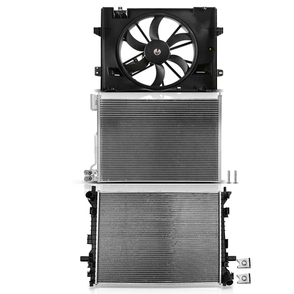 3 Pcs Radiator & AC Condenser & Cooling Fan Kit for Ford Lincoln Mercury V8 4.6L