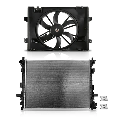 2 Pcs Radiator & Cooling Fan Assembly Kit