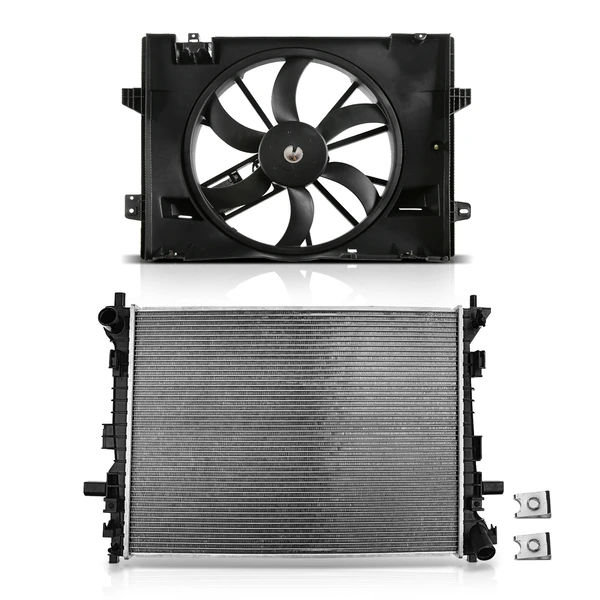 2 Pcs Radiator & Cooling Fan Assembly Kit for 2006-2011 Ford Crown Victoria