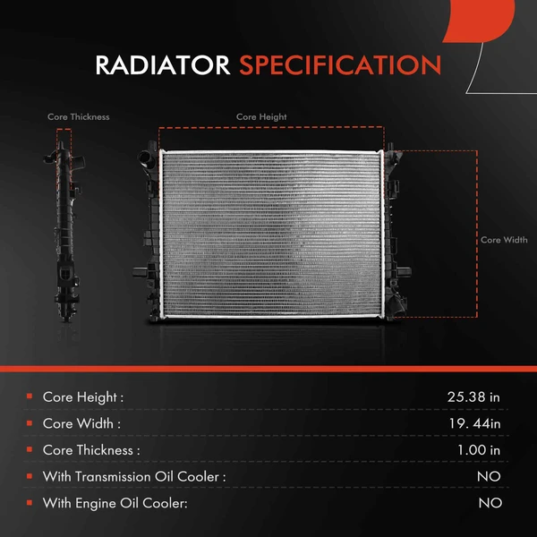 2 Pcs Radiator & Cooling Fan Assembly Kit for Ford Crown Victoria Lincoln Mercury
