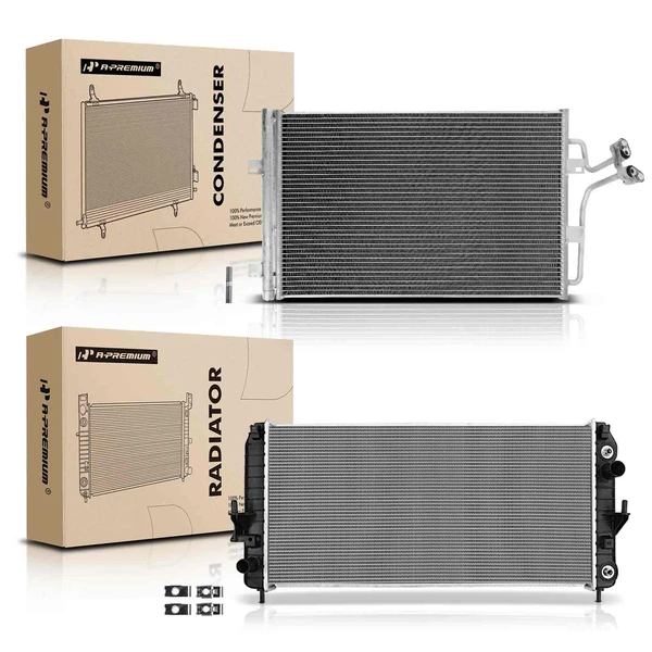 Radiator & AC Condenser Cooling Kit for Buick Lucerne Cadillac DTS 2006-2011 4.6L
