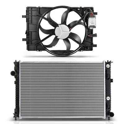2 Pcs Radiator & Cooling Fan Assembly Kit