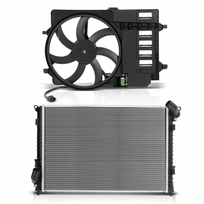 2 Pcs Radiator & Cooling Fan Assembly Kit