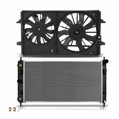 2 Pcs Radiator & Cooling Fan Assembly Kit
