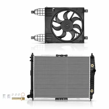 2 Pcs Radiator & Cooling Fan Assembly Kit for 2009 Suzuki Swift+