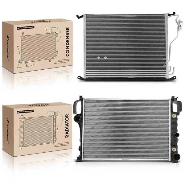 Radiator & AC Condenser Cooling Kit for 2003 2006 Mercedes-Benz S55 AMG