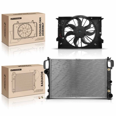 2 Pcs Radiator & Cooling Fan Assembly Kit