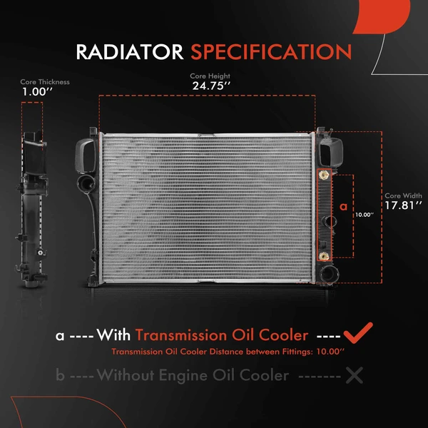 2 Pcs Radiator & Cooling Fan Assembly Kit for Mercedes-Benz C216 CL600 S350 S600 W221