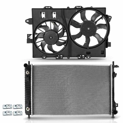 2 Pcs Radiator & Cooling Fan Assembly Kit