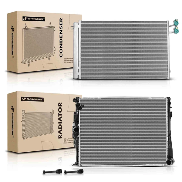 Radiator & AC Condenser Cooling Kit for BMW 323i 325i 325xi 328i 328xi 330i 330xi