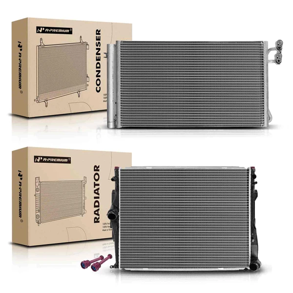 Radiator & AC Condenser Cooling Kit for BMW E82 128i 2011-2013 E89 2009-2011 L6 3.0L