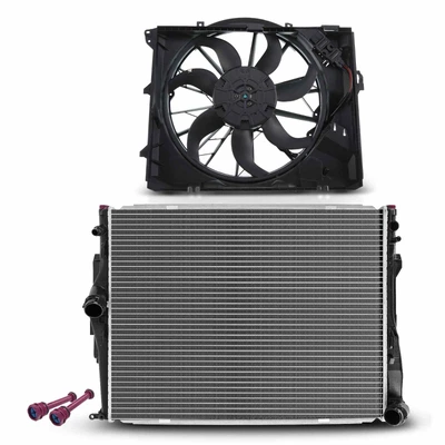 2 Pcs Radiator & Cooling Fan Assembly Kit