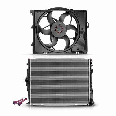 2 Pcs Radiator & Cooling Fan Assembly Kit