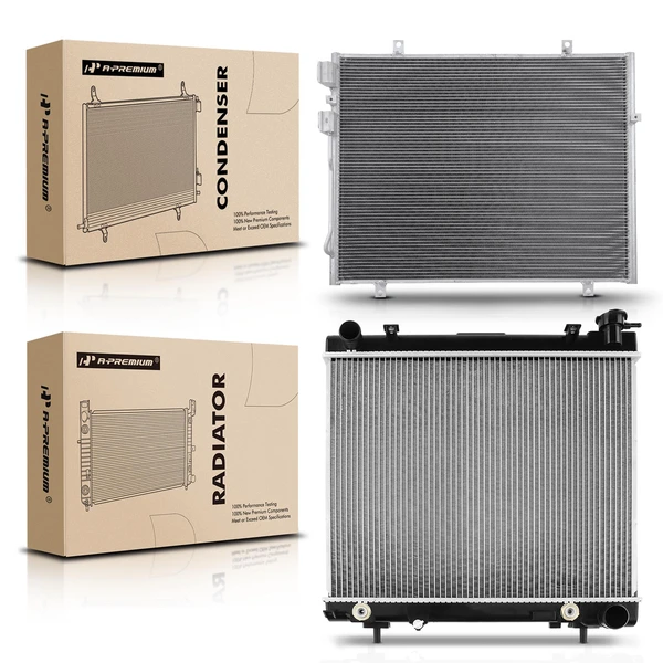 Radiator & AC Condenser Cooling Kit for Dodge 2005-2010 Mitsubishi Ram Dakota Automatic