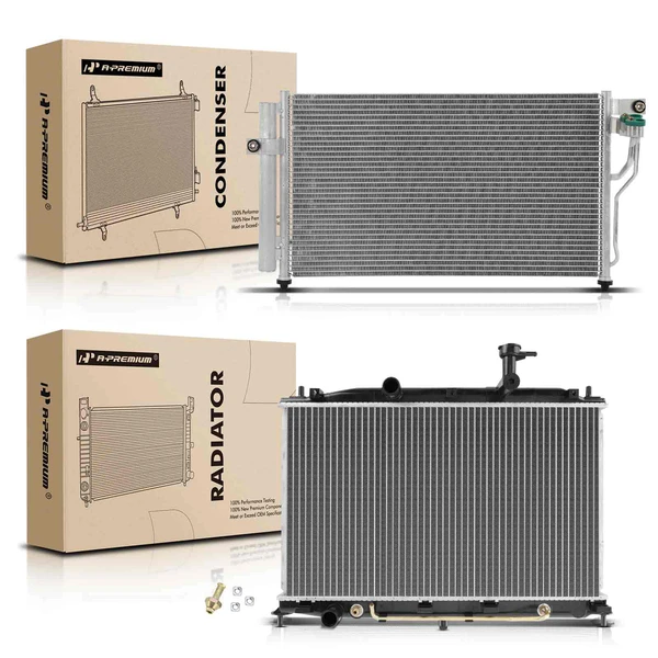 Radiator & AC Condenser Cooling Kit for Hyundai Accent 2006-2011 L4 1.6L
