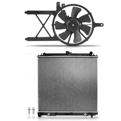 2 Pcs Radiator & Cooling Fan Assembly Kit