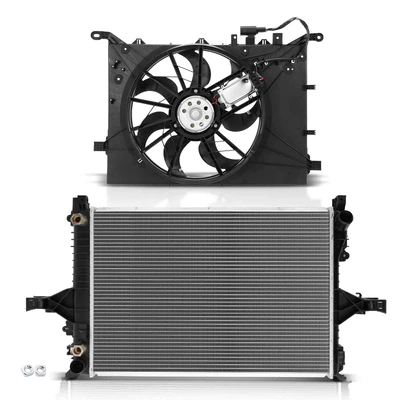 2 Pcs Radiator & Cooling Fan Assembly Kit