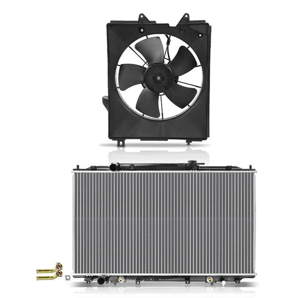 2 Pcs Radiator & Cooling Fan Assembly Kit for 2005-2010 Honda Odyssey