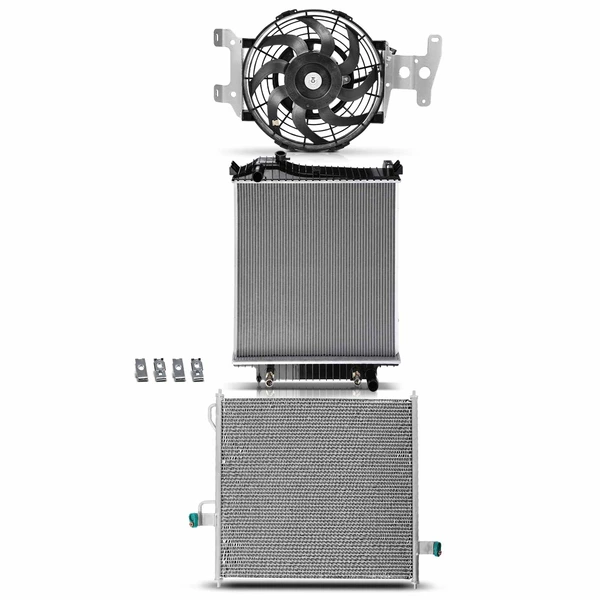 3 Pcs Radiator & AC Condenser & Cooling Fan Kit for 2006 Ford Explorer 4.0L V6