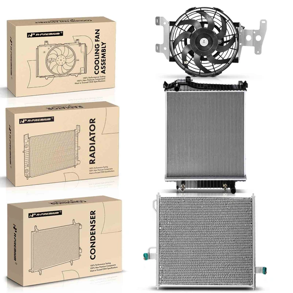 3 Pcs Radiator & AC Condenser & Cooling Fan Kit for Ford Explorer Mountaineer 2006