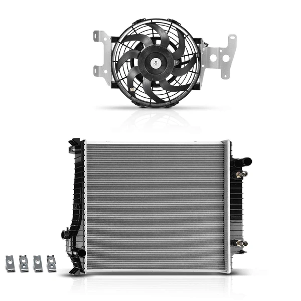 2 Pcs Radiator & Cooling Fan Assembly Kit for 2006 Mercury Mountaineer 4.6L V8