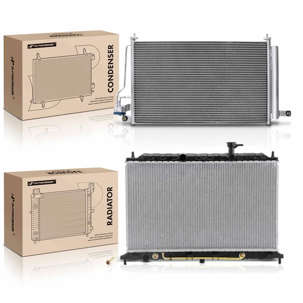 Radiator & AC Condenser Cooling Kit for Kia Rio Rio5 2006-2011 L4 1.6L DOHC
