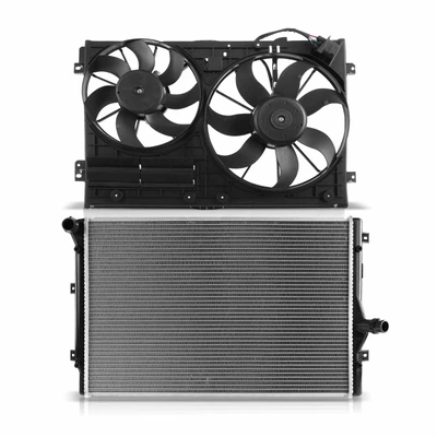 2 Pcs Radiator & Cooling Fan Assembly Kit