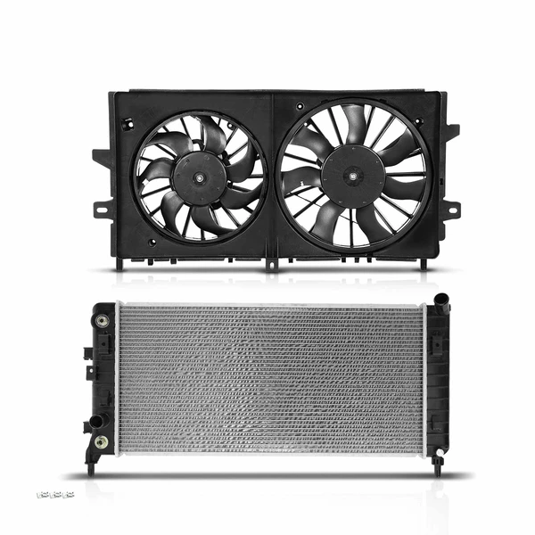 2 Pcs Radiator & Cooling Fan Assembly Kit for 2006-2011 Chevrolet Impala