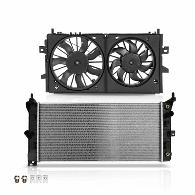 2 Pcs Radiator & Cooling Fan Assembly Kit