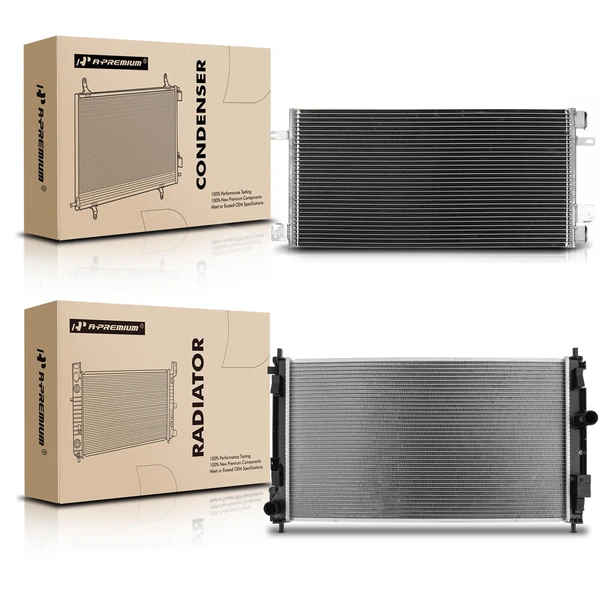 Radiator & AC Condenser Cooling Kit for Dodge Caliber 07-09 1.8L 07-10 2.0L 2.4L