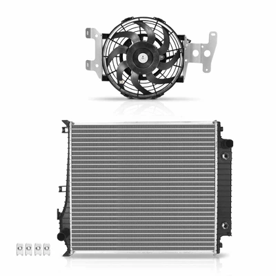 2 Pcs Radiator & Cooling Fan Assembly Kit