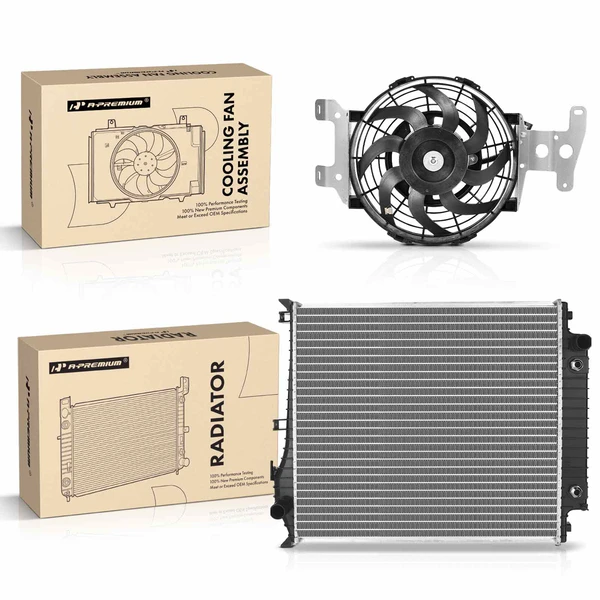 2 Pcs Radiator & Cooling Fan Assembly Kit for Ford Explorer Mercury Mountaineer 2007-2010