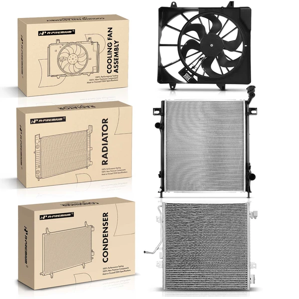 3 Pcs Radiator & AC Condenser & Cooling Fan Kit for Dodge Nitro 2007-2011 V6 3.7L 4.0L