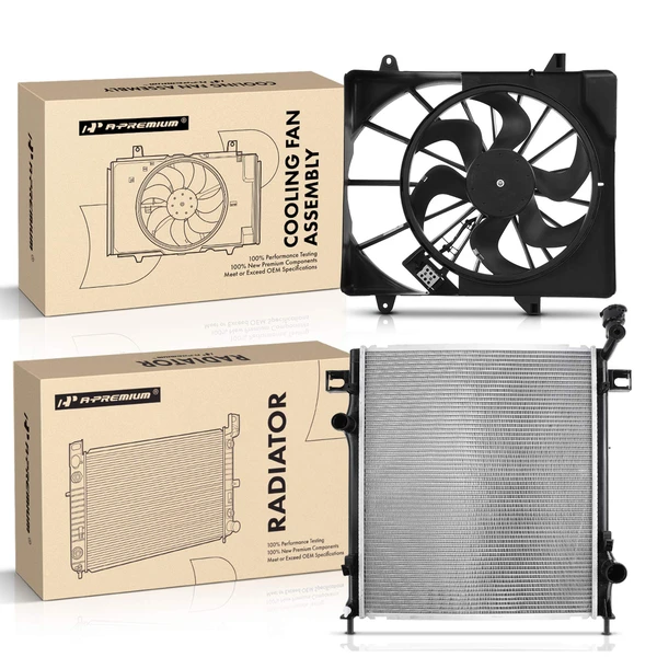 2 Pcs Radiator & Cooling Fan Assembly Kit for Dodge Nitro 2007-2011 V6 3.7L 4.0L