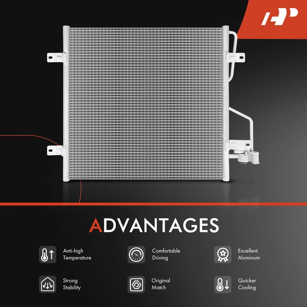 Radiator & AC Condenser Cooling Kit for Jeep Liberty 2007 V6 3.7L with Bracket