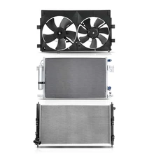 3 Pcs Radiator & AC Condenser & Cooling Fan Kit for 2008-2009 Mitsubishi Outlander