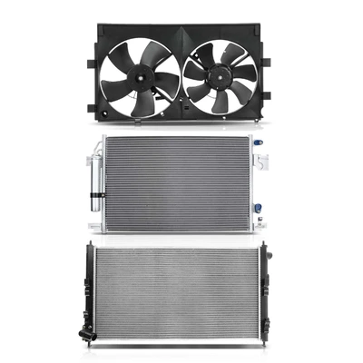 3 Pcs Radiator & AC Condenser & Cooling Fan Kit