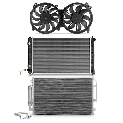 3 Pcs Radiator & AC Condenser & Cooling Fan Kit