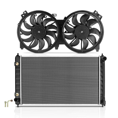 2 Pcs Radiator & Cooling Fan Assembly Kit
