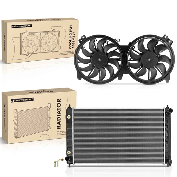 2 Pcs Radiator & Cooling Fan Assembly Kit for Nissan Altima 2007-2018 Maxima 2016-2021