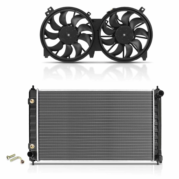 2 Pcs Radiator & Cooling Fan Assembly Kit for Nissan Maxima 2009-2014 3.5L Automatic
