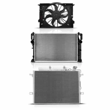3 Pcs Radiator & AC Condenser & Cooling Fan Kit for 2004-2006 Mercedes-Benz E500