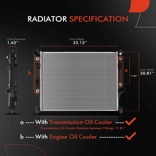 2 Pcs Radiator & Cooling Fan Assembly Kit for Mercedes-Benz W251 R350 2012 V6 3.0L