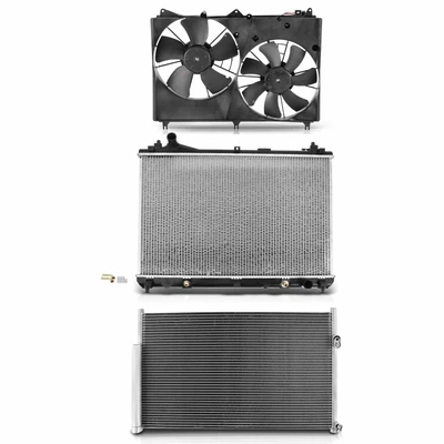 3 Pcs Radiator & AC Condenser & Cooling Fan Kit