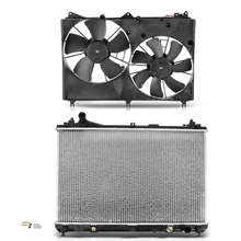 2 Pcs Radiator & Cooling Fan Assembly Kit for Suzuki Grand Vitara 2009-2013 2.4L 3.2L