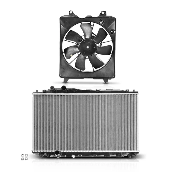 2 Pcs Radiator & Cooling Fan Assembly Kit for Honda Civic 2006-2011 L4 2.0L
