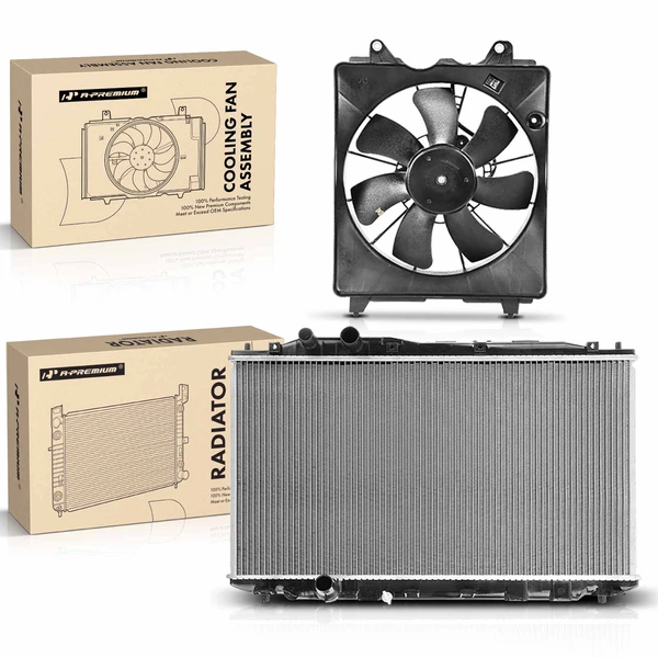 2 Pcs Radiator & Cooling Fan Assembly Kit for Honda Civic 2006-2011 L4 2.0L