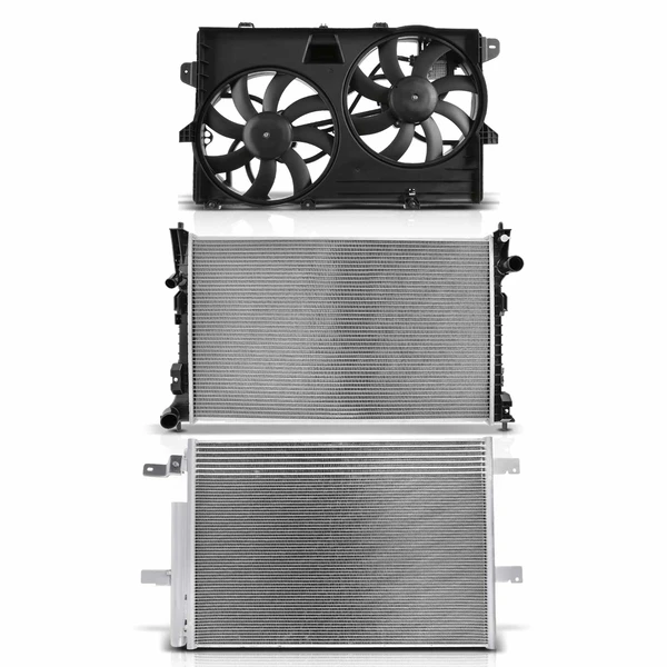 3 Pcs Radiator & AC Condenser & Cooling Fan Kit for Ford Edge 2011-2014 Lincoln MKX