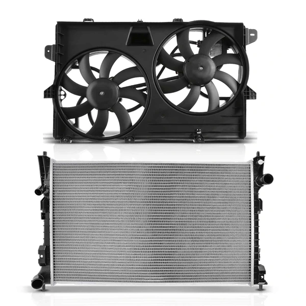 2 Pcs Radiator & Cooling Fan Assembly Kit for Ford Edge 2007-2014 Lincoln MKX 2007-2015
