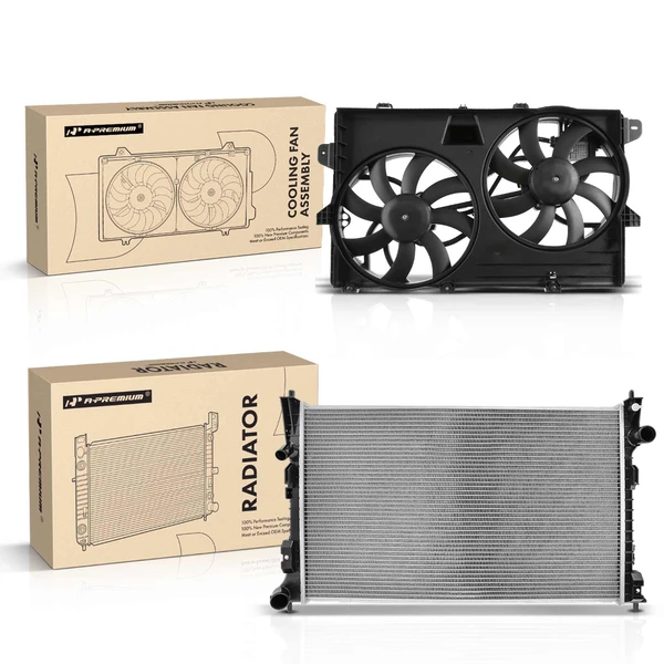 2 Pcs Radiator & Cooling Fan Assembly Kit for Ford Edge 2007-2014 Lincoln MKX 2007-2015